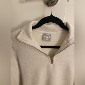 TNA 1/4 sweatshirt in Heather cloud white